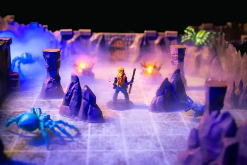 Vista 5 de Dirt Cheap Dungeons Goblin Cavern - Juego de 143 piezas de cueva modular y túnel - 5.5 pies de paredes lineales para cuadrícula de 1 pulgada TTRPG
