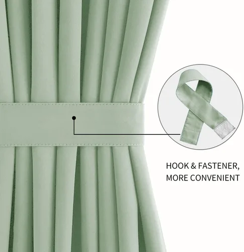 Vista 2 de DWCN Cortinas para Puertas Francesas – Cortinas opacas térmicas con bolsillo para barra para puertas con ventana de cristal, puertas de cocina