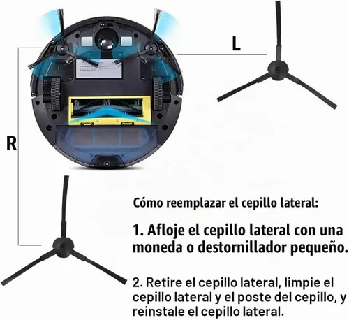 Vista 7 de Kit de filtro de repuesto y cepillo lateral para robot aspirador A6 A4 A4s