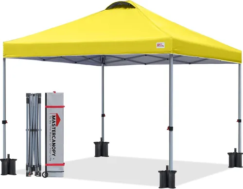 Vista 21 de MASTERCANOPY - Toldo plegable que incluye funda de transporte con ruedas, 4 bolsas de arena de contrapeso y 4 estacas