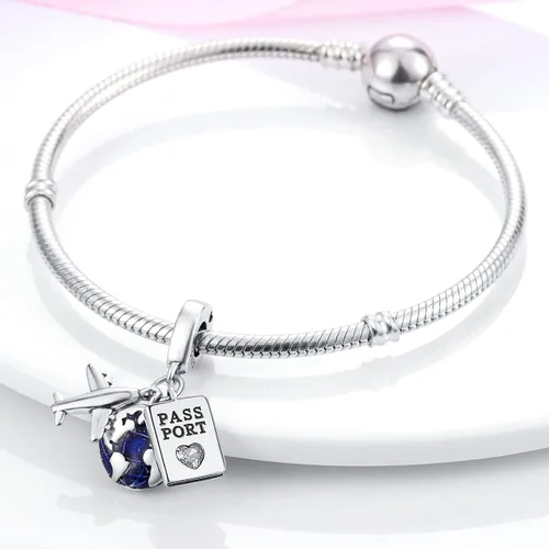 Vista 2 de Hapour Abalorios de plata de ley 925 para pulseras y collares colgantes, joyería de regalo para mujer