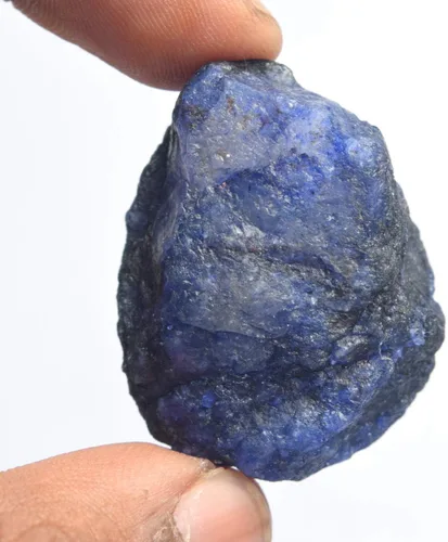 Vista 2 de GEMHUB Especimenes minerales zafiro azul 124.00 quilates tierra natural extraída zafiro azul áspero piedra preciosa suelta, Gema, azul