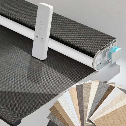 Vista 11 de Persianas motorizadas inteligentes Persilux con control remoto, sin necesidad de perforación, persianas enrollables automáticas para ventanas