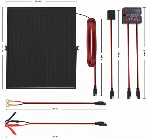 Vista 10 de Cargador de batería solar 25W 12V, kit de panel solar resistente para RV