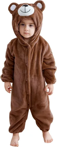Vista 10 de Disfraz infantil de Halloween para cosplay, traje de animal con capucha para niños Mono