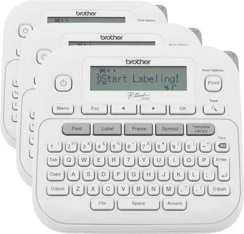Vista 8 de Brother P-Touch - Máquina etiquetadora PTD220, impresora térmica sin tinta para organización del hogar y la oficina, portátil y ligera, teclado