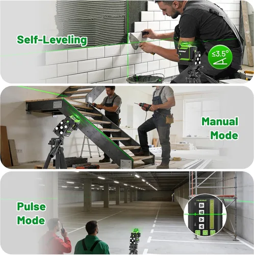 Vista 14 de Huepar Nivel láser 360 autonivelante con alineación de pivote de punto fijo