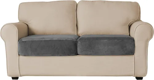 Vista 11 de Funda de cojín de terciopelo elástico para sofá, funda de cojín de felpa negra, súper suave, acogedora, lavable, protector de asiento de silla
