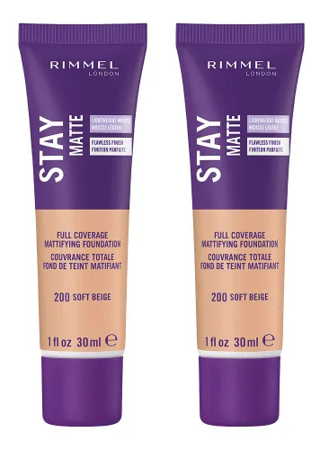 Vista 30 de 3 x Rimmel London Stay Matte - Base líquida mousse mate 30ml - 201 Beige clásico