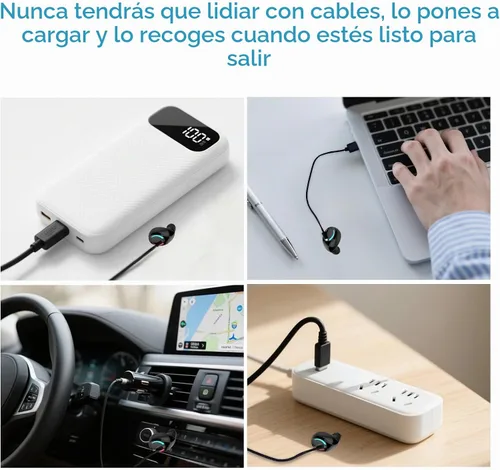 Vista 6 de Mini auricular Bluetooth de un solo auricular inalámbrico pequeño, auriculares invisibles, auricular individual con 10 horas de tiempo de Negro