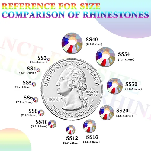 Vista 10 de Cindeer 14400 unidades de diamantes de imitación termoadhesivos de cristal de gran cantidad con parte trasera plana, diamantes de imitación
