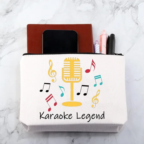 Vista 6 de CYTING Regalo divertido para amantes del karaoke, regalo de noche de karaoke, bolsa de cosméticos de leyenda de karaoke, regalo para fanáticos