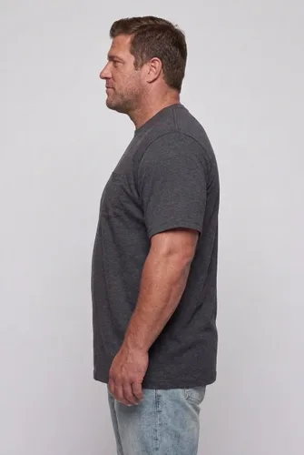 Vista 2 de KingSize Big & Tall Shrink-Less - Camiseta ligera, con cuello redondo, con bolsillo para hombre Gris Caliente Carbón