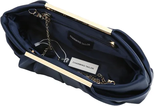 Vista 4 de CHARMING TAILOR Bolso de noche elegante plisado de satén formal simple y elegante para mujer