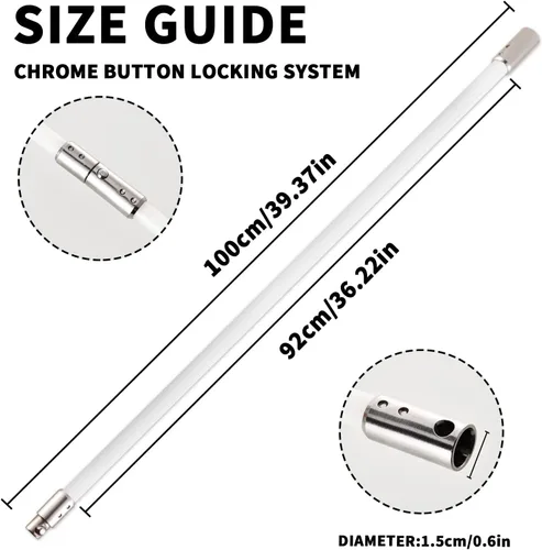 Vista 2 de Kit de deshollinador Bluesea de 4 piezas con varilla de nylon, accesorios para limpieza de chimenea con llave hexagonal y adaptador para taladro