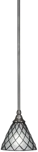 Vista 82 de Toltec Lighting Tallo Colgado Mini colgante, acabado de cobre negro, 3.5" cuadrado humo burbuja vidrio