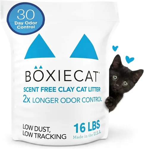 Vista 7 de Boxie® - Arena aglutinante de arcilla extra fuerte con control de olores de 35 días para gatos y gatitos, 16 libras, 99.9% libre de polvo, fórmula