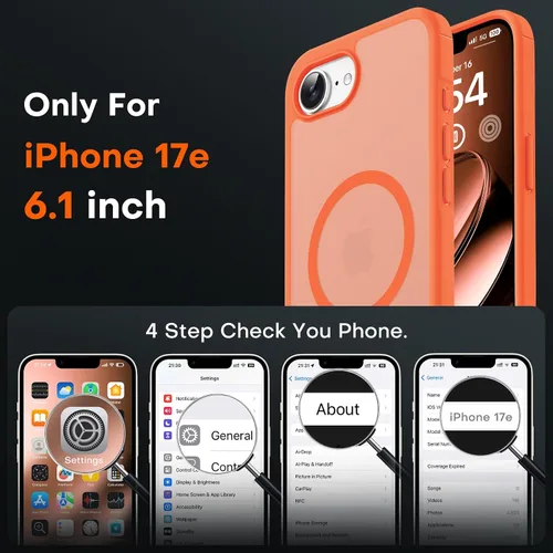 Vista 942 de TOCOL Funda para iPhone 11, compatible con Magsafe, protección completa de cámara, imanes integrados, protección contra caídas, funda translúcida