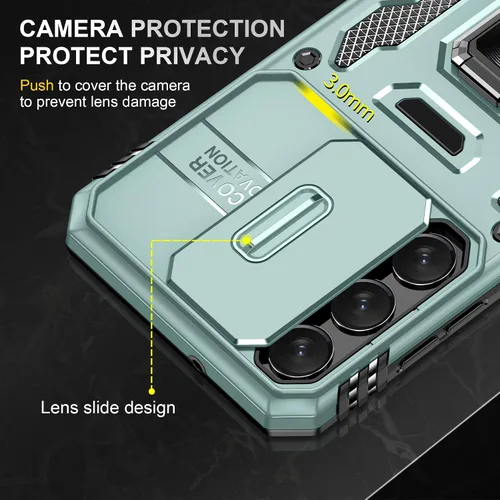 Vista 5 de ANGELAS - Funda a prueba de golpes para Samsung Galaxy S23 Plus, parachoques de silicona TPU con protección anticaídas, cubierta deslizante