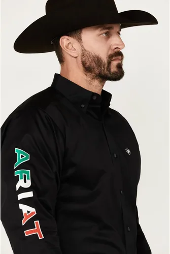 Vista 2 de Ariat Camisa ajustada de sarga con logotipo del equipo para hombre