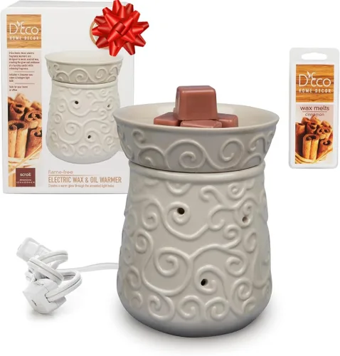 Vista 12 de Deco - Calentador de velas eléctrico, calentador de cera, incluye 4 cubos de cera Electric Scented Tart & Candle Warmer, Plug in Halogen Bulb