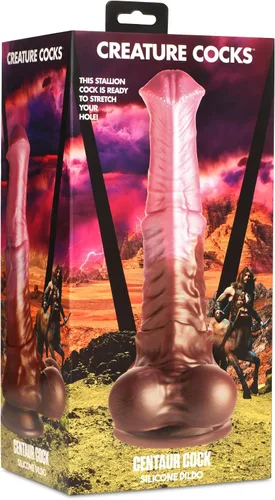 Vista 6 de CREATURE COCKS Consolador de silicona Centaur para hombres, mujeres y parejas. Consolador de fantasía con arnés compatible. Base de ventosa fuerte