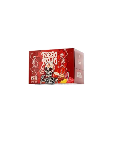 Vista 2 de Fuego Rojo Variedad 6-Pack 6 Sabores Sin Alcohólico Michelada Espumosa - Tomate, Lima & Chile Sabrosa Bebida Mexicana
