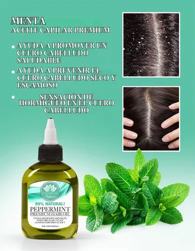 Vista 6 de Ethereal Nature 99% mezcla natural de aceite para el cabello Menta, 7.10 fl oz