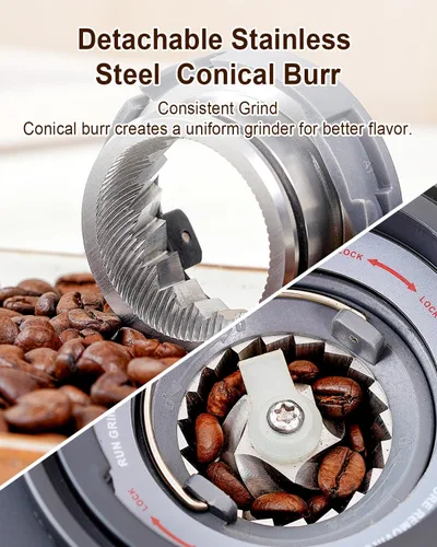Vista 6 de MOKKOM Molinillo de café con báscula de café extraíble a través de conectividad Bluetooth, molinillo de granos de café cónico antiestático, 31