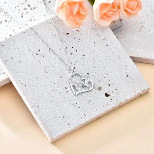 Vista 6 de Regalos para el día de la madre, plata de ley 925, collar de animales para madre e hija, regalos de joyería de animales lindos para mujeres, niñas