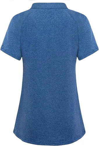Vista 2 de Miss Fortune Women's Running Tops Zip Up Collarless Tennis Golf Shirts Yoga Gym Workout Tops Shirts Quick Dry