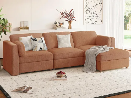 Vista 66 de CUGOAO Sofá biplaza extragrande de 83.5 pulgadas, sofás para sala de estar, sofá nube de felpilla de asiento profundo, sofá modular seccional, funda
