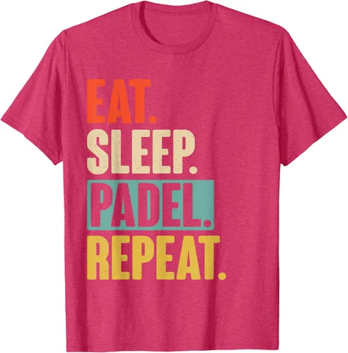 Vista 30 de Eat Sleep Padel Repeat - Camiseta de pádel retro vintage, Negro