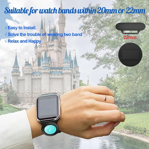 Vista 3 de Compatible con el adaptador de soporte de banda mágica de Disney, suave y elástico, accesorios de reloj tradicionales compatibles con Disney Parks 1