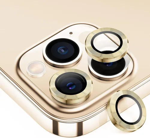 Vista 13 de Tensea Protector de lente de cámara para iPhone 13 Pro, iPhone 13 Pro Max, protector de pantalla de vidrio templado 9H, anillo individual de metal