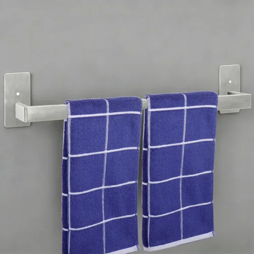 Vista 11 de Barra de Toalla de Baño Autoadhesiva, Toallero sin Perforación Fácil de Instalar, Soporte de Toalla de Mano Hecho de Acero Inoxidable Premium