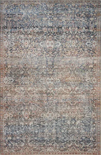 Vista 5 de Loloi Chris Loves Julia Jules Collection JUL-06 Denim/Spice 2'-3'' x 3'-9'', 0.13 pulgadas de altura, alfombra decorativa