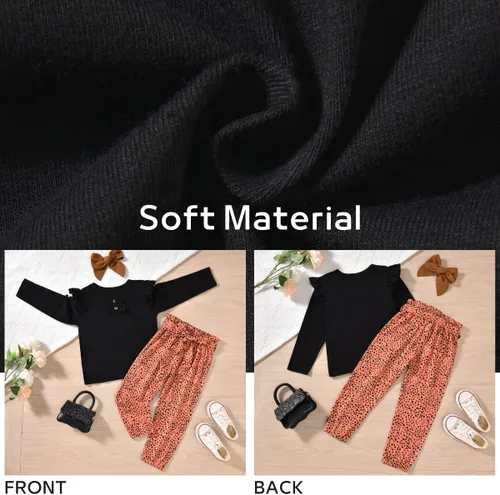 Vista 5 de Aalizzwell Traje de otoño para niñas pequeñas con horquilla