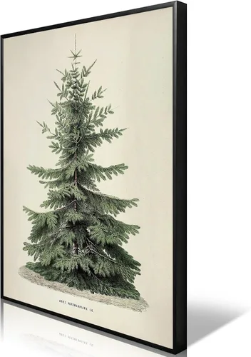 Vista 7 de Huabsad Arte de pared vintage de Navidad, regalos retro para niños, niñas lindas abrazando ciervos, impresiones estéticas de imágenes rústicas