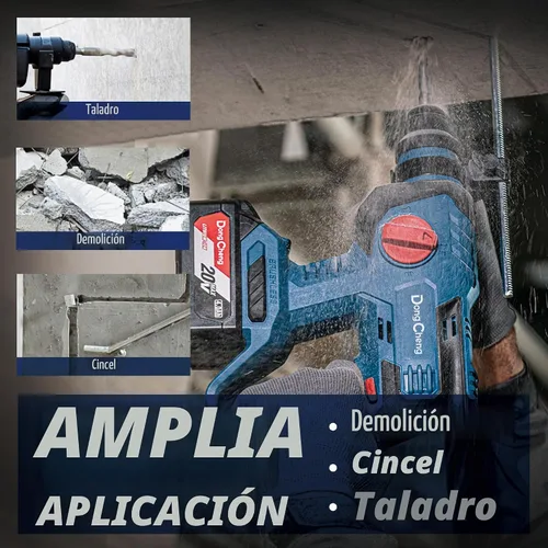 Vista 2 de DongCheng - Taladro de martillo giratorio inalámbrico de 20 V MAX de 7/8 pulgadas, SDS-Plus, 2.1J, 4 modos y amoladora angular eléctrica de 4-1/2