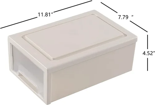 Vista 3 de Readsky Cajones de almacenamiento de plástico apilables de 6 cuartos de galón, unidad de cajón de plástico, 3 paquetes