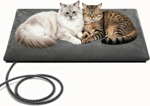 Vista 13 de PETNF Almohadilla térmica para mascotas al aire libre para gatos y perros, control automático de temperatura de 100.4-107.6 °F, impermeable Verde