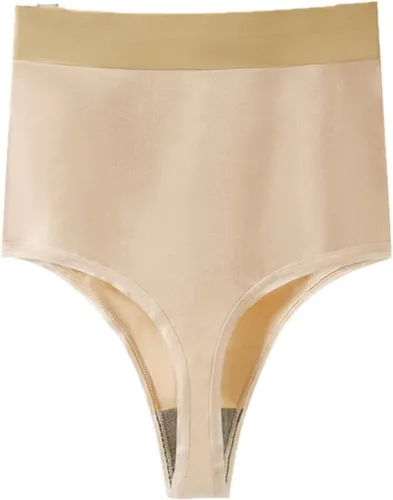 Vista 4 de Ropa interior de cintura alta para mujer, de algodón, cintura ancha, tangas de cintura alta para mujer, paquete (S2XL)