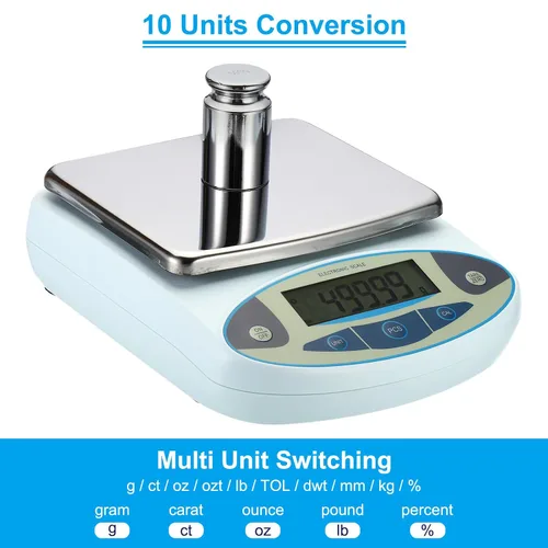 Vista 4 de PATIKIL Báscula de laboratorio de 35.27 oz x 0.00 oz, balanza analítica electrónica de alta precisión sensible, báscula de precisión digital