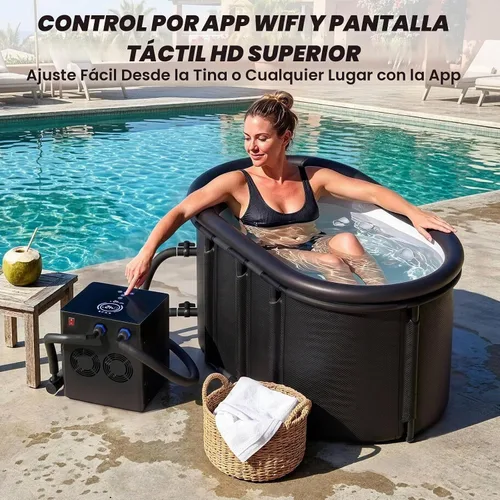 Vista 4 de Enfriador de inmersión en frío WiFi de 1/3 HP con bañera de hielo de 148