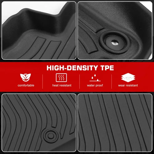 Vista 4 de IKON MOTORSPORTS Alfombrillas de suelo de TPE 3D, compatibles con Ford Maverick 2.5L Hybrid 2022-2026, revestimientos antideslizantes impermeables