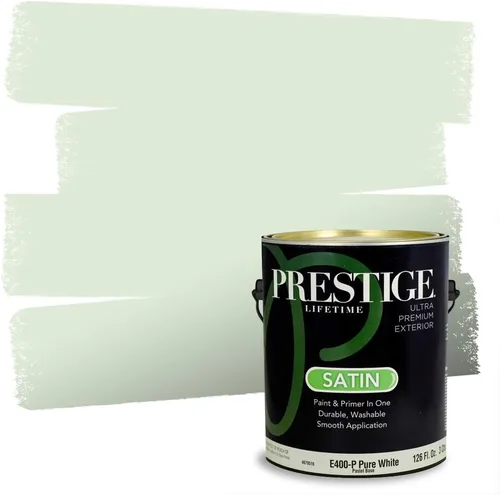 Vista 144 de PRESTIGE Pintura exterior e imprimación en uno, aloe, plano, 1 galón