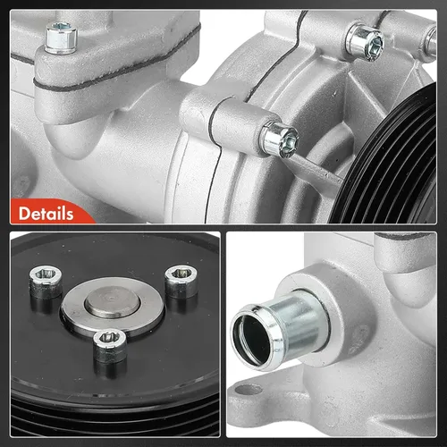 Vista 7 de Bomba de agua de motor A-Premium compatible con Chevrolet Epica para Suzuki Verona 2004-2006, con junta y polea, 2.5L