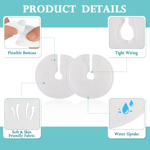 Vista 3 de Cubiertas de botón para tubo G, accesorios de diálisis peritoneal, almohadillas de tubo de alimentación, almohadillas de algodón para lactancia