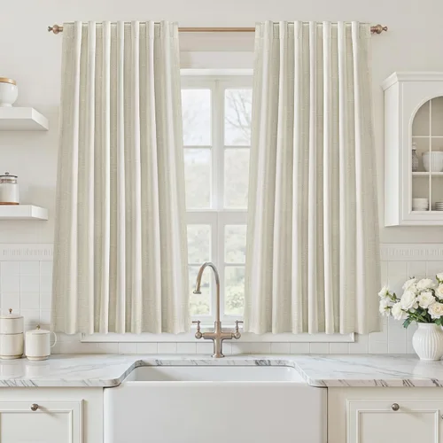 Vista 83 de Cortinas opacas de 54 pulgadas de largo para dormitorio, sala de estar, cortinas beige con aislamiento térmico, oscurecimiento de la habitación